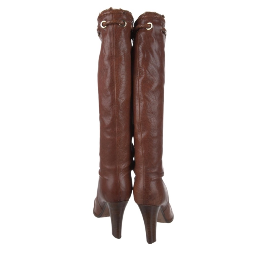 Yves Saint Laurent Brown Leather Knee High Boots size 7 - Picture 5 of 5